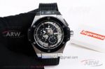 Perfect Copy Hublot Big Bang 45mm Stainless Steel Case Skeleton Face Rubber Band Automatic Watch